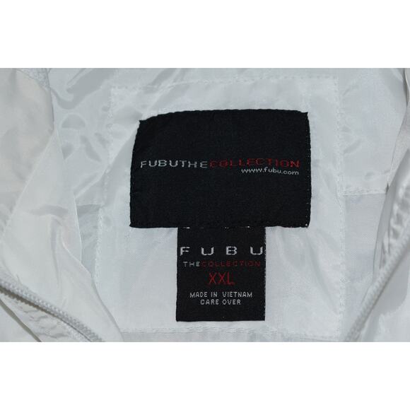 Vintage Y2K FUBU Athletic Jacket Mens Size 2XL White 100% Polyester Full Zip - Picture 7 of 9